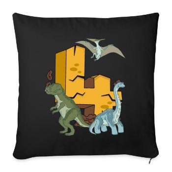 Dinosaurier Geburtstagsshirt 4 Jahre Junge Kinder - Sofakissenbezug 45 x 45 cm - Schwarz - Vorne