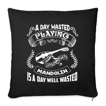 Mandolin A Day Playing Mandolin - Sofa pillowcase 17,3'' x 17,3'' (45 x 45 cm) - black - Front