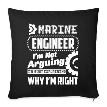 Marine Engineer Proud Marine Engineer - Sofa pillowcase 17,3'' x 17,3'' (45 x 45 cm) - black - Front