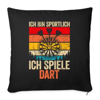 Retro Dartscheibe Dartboard 180 für Dartspieler - Sofakissenbezug 45 x 45 cm - Schwarz - Vorne