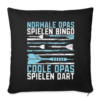 Retro Dartscheibe Dartboard 180 für Dartspieler - Sofakissenbezug 45 x 45 cm - Schwarz - Vorne