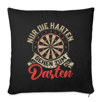 Retro Dartscheibe Dartboard 180 für Dartspieler - Sofakissenbezug 45 x 45 cm - Schwarz - Vorne