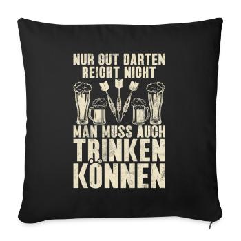 Retro Dartscheibe Dartboard 180 für Dartspieler - Sofakissenbezug 45 x 45 cm - Schwarz - Vorne