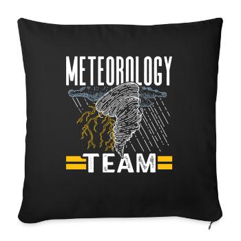 Équipe Météorologie Météorologue Prévisions météorologiques - Housse de coussin décorative 45 x 45 cm - noir - Devant