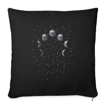 Lunar Eclipse Astronomy Telescope - Sofa pillowcase 17,3'' x 17,3'' (45 x 45 cm) - black - Front