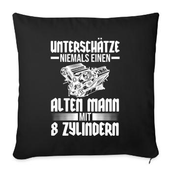 Auto Mechaniker KFZ Mechatroniker Tuner Schrauber - Sofakissenbezug 45 x 45 cm - Schwarz - Vorne