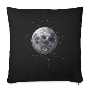 Luna Stars Moon Galaxy Astronomy - Sofa pillowcase 17,3'' x 17,3'' (45 x 45 cm) - black - Front