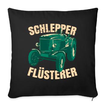 Schlepper Flüsterer - Sofakissenbezug 45 x 45 cm - Schwarz - Vorne