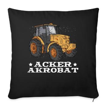 Acker Akrobat | Landwirt | Trecker | Traktor - Sofakissenbezug 45 x 45 cm - Schwarz - Vorne