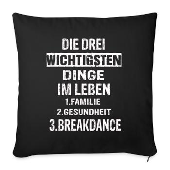 Breakdance - Sofakissenbezug 45 x 45 cm - Schwarz - Vorne