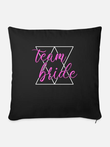 team bride Team Braut - Sofakissenbezug 45 x 45 cm - Schwarz