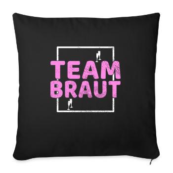 Épouse de l’équipe - Housse de coussin décorative 45 x 45 cm - noir - Devant