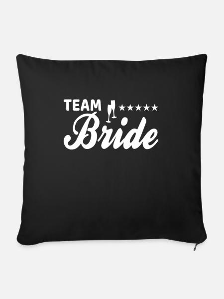 team bride Team Braut - Sofakissenbezug 45 x 45 cm - Schwarz
