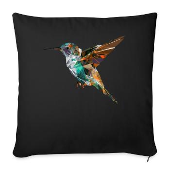 Géométrique Hummingbird Head Abstract Polygonal Bird - Housse de coussin décorative 45 x 45 cm - noir - Devant