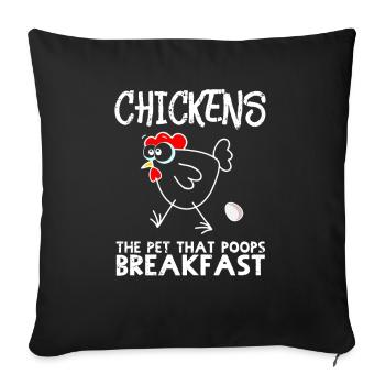 Chicken Breakfast - Chicken Breakfast Eggs Gift - Sofa pillowcase 17,3'' x 17,3'' (45 x 45 cm) - black - Front