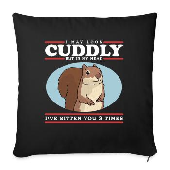 Cute Squirrel Grey Squirrel Squirrel Gift - Sofa pillowcase 17,3'' x 17,3'' (45 x 45 cm) - black - Front