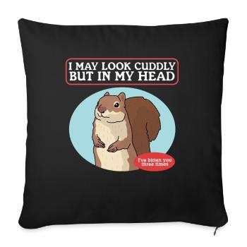 Cute Squirrel Squirrel Grey Squirrel Gift - Sofa pillowcase 17,3'' x 17,3'' (45 x 45 cm) - black - Front