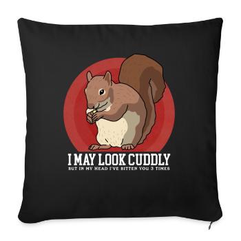Cute Squirrel Squirrel Gift - Sofa pillowcase 17,3'' x 17,3'' (45 x 45 cm) - black - Front
