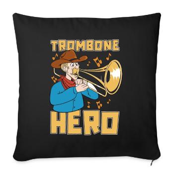 Trombone Hero Marching Band Instrument Trombonist - Sofa pillowcase 17,3'' x 17,3'' (45 x 45 cm) - black - Front