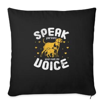 Animal Rescue Animal Rights Animal Love Pet Gift - Housse de coussin décorative 45 x 45 cm - noir - Devant