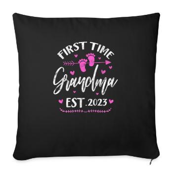 Schwangerschaft Oma Schwanger Geburt Baby Geschenk - Sofakissenbezug 45 x 45 cm - Schwarz - Vorne