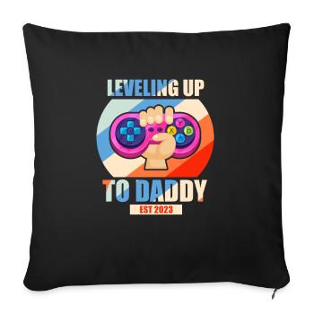 Grossesse Grossesse Naissance Bébé Cadeau - Housse de coussin décorative 45 x 45 cm - noir - Devant
