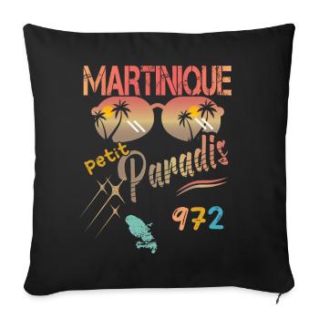 Idee cadeau La Martinique un petit paradis - Housse de coussin décorative 45 x 45 cm - noir - Devant