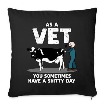 veterinarian funny saying veterinary medicine - Sofa pillowcase 17,3'' x 17,3'' (45 x 45 cm) - black - Front