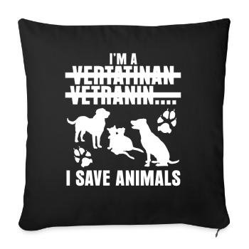 Veterinarian Witz Veterinarian Veterinarian - Sofa pillowcase 17,3'' x 17,3'' (45 x 45 cm) - black - Front