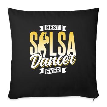 Meilleur danseur de salsa jamais danser Dance Hobby - Housse de coussin décorative 45 x 45 cm - noir - Devant