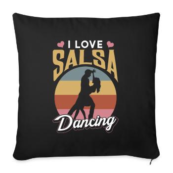 I Love Salsa Dancing Hobby Dancer Dance - Sofa pillowcase 17,3'' x 17,3'' (45 x 45 cm) - black - Front