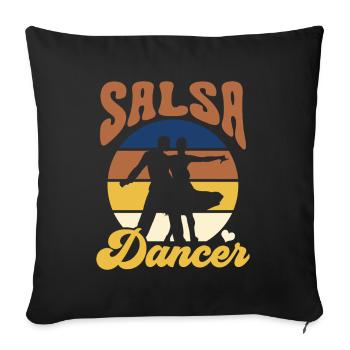 Danseur de salsa Danse de loisir - Housse de coussin décorative 45 x 45 cm - noir - Devant