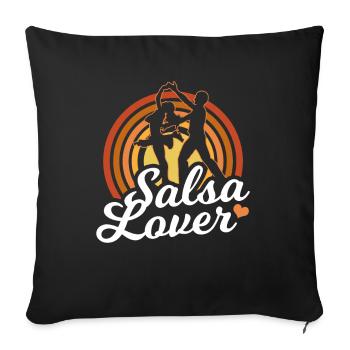 Salsa Lovers Dancing Dance Dancers Hobby - Sofa pillowcase 17,3'' x 17,3'' (45 x 45 cm) - black - Front