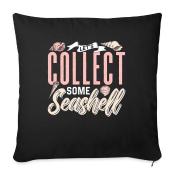 Let's collect shells Shell Shell Collector - Sofa pillowcase 17,3'' x 17,3'' (45 x 45 cm) - black - Front