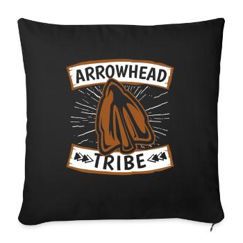 Conseils de chasse à la tribu Arrowhead Chasseur de pointes de flèches - Housse de coussin décorative 45 x 45 cm - noir - Devant