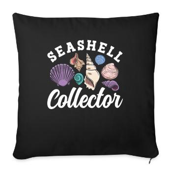 Shell collectors Mussel collectors collect mussels - Sofa pillowcase 17,3'' x 17,3'' (45 x 45 cm) - black - Front