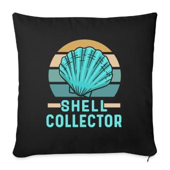 Shell collectors Mussel collectors collect mussels - Sofa pillowcase 17,3'' x 17,3'' (45 x 45 cm) - black - Front