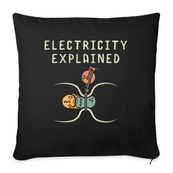 Electrician Electrical Student - Sofa pillowcase 17,3'' x 17,3'' (45 x 45 cm) - black - Front