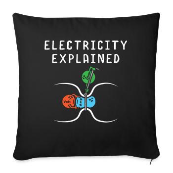 Natural Sciences Electrical Engineering - Sofa pillowcase 17,3'' x 17,3'' (45 x 45 cm) - black - Front