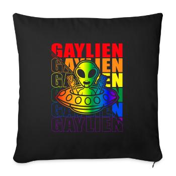 Gender Lesbian, Gay, Trans, Queer Rainbow - Sofa pillowcase 17,3'' x 17,3'' (45 x 45 cm) - black - Front