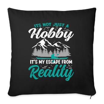 Pas seulement un passe-temps Kayak Hommes Femmes - Housse de coussin décorative 45 x 45 cm - noir - Devant