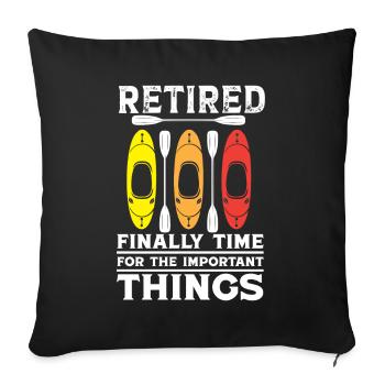 Kayak Hommes Retraités Femmes - Housse de coussin décorative 45 x 45 cm - noir - Devant