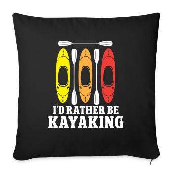 Je préfère faire du kayak - Housse de coussin décorative 45 x 45 cm - noir - Devant