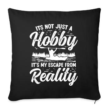 Pas seulement un passe-temps Kayak Hommes Femmes - Housse de coussin décorative 45 x 45 cm - noir - Devant