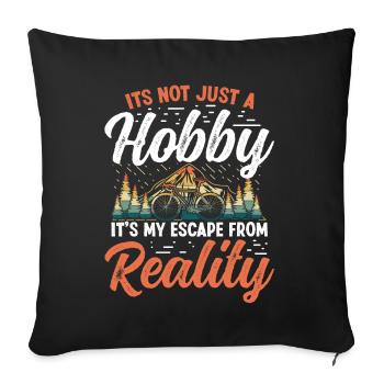 Hobby mountain bikers and outdoor design - Sofa pillowcase 17,3'' x 17,3'' (45 x 45 cm) - black - Front