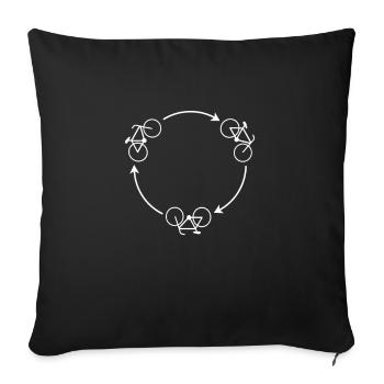 vélo Gravel Road Vélo Cycliste Cycliste - Housse de coussin décorative 45 x 45 cm - noir - Devant