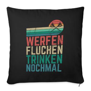 Retro Dartscheibe Dartboard 180 für Dartspieler - Sofakissenbezug 45 x 45 cm - Schwarz - Vorne