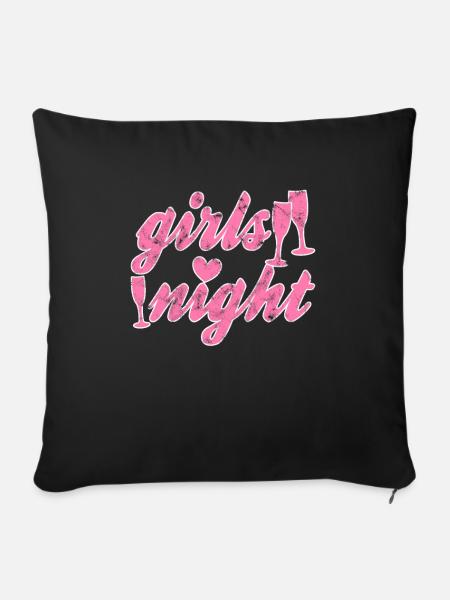 Mädels night - Sofakissenbezug 45 x 45 cm - Schwarz