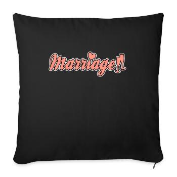 Marriage wedding lettering - Sofa pillowcase 17,3'' x 17,3'' (45 x 45 cm) - black - Front