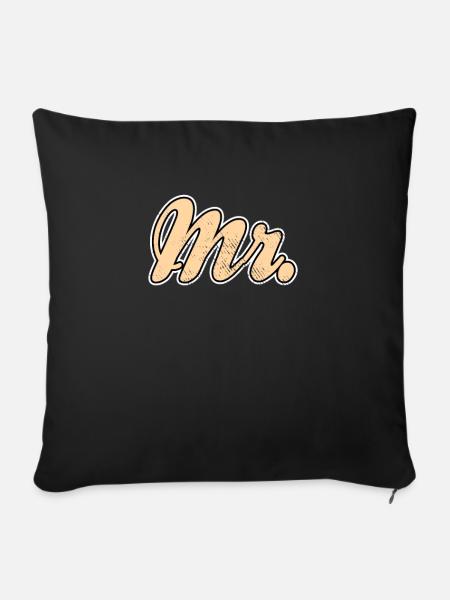 Mr Mrs Teamshirt - Sofakissenbezug 45 x 45 cm - Schwarz